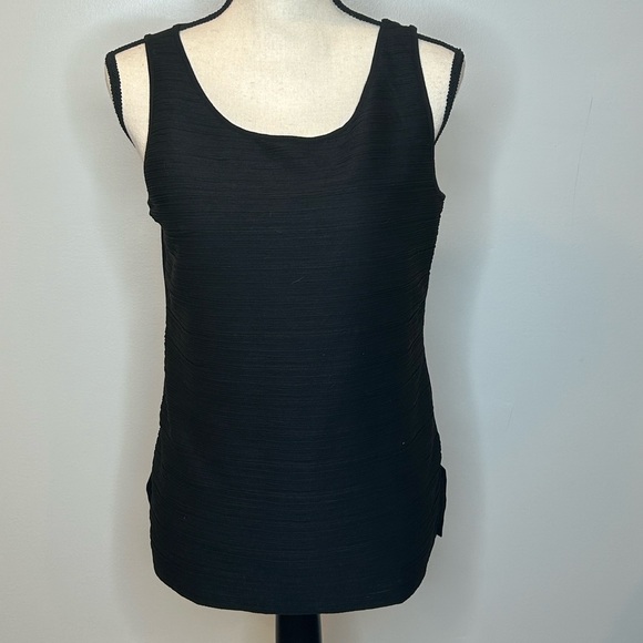 👑 Ann Taylor Factory Black Career Top Size S - Picture 1 of 7